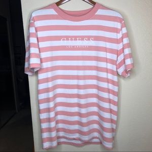 Guess Los Angeles Pink Striped Tee